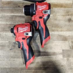 HOUSTON LOCATION - AS-IS (APPEARS LIKE NEW) M12 12-Volt Lithium-Ion Brushless Cordless Subcompact Drill and Impact Driver Combo Kit W/2 Batteries and Bag (2-Tool)