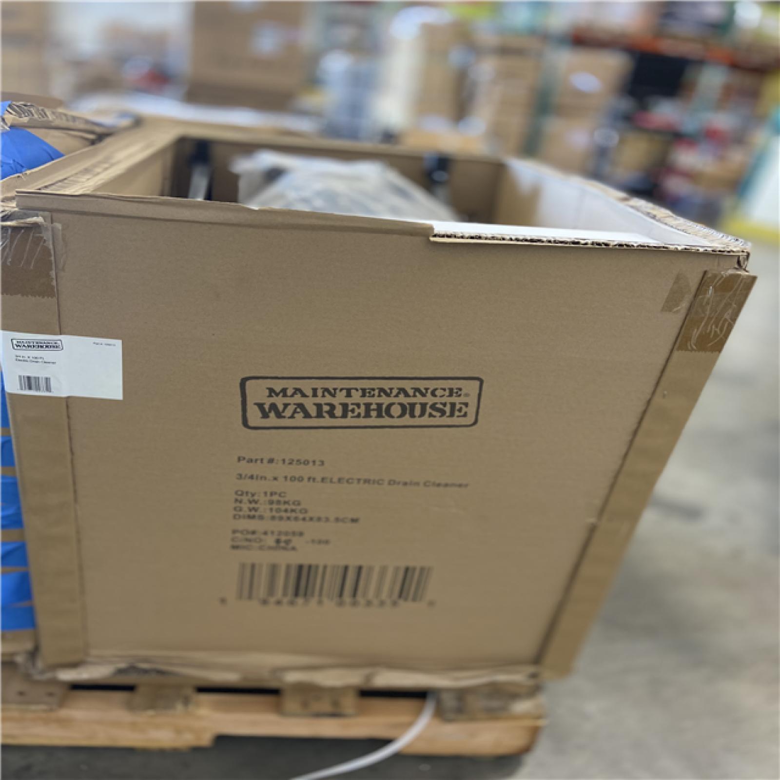 DALLAS LOCATION - AS-IS Maintenance Warehouse® 3/4 In. X 100 Ft. Electric Drain Cleaner