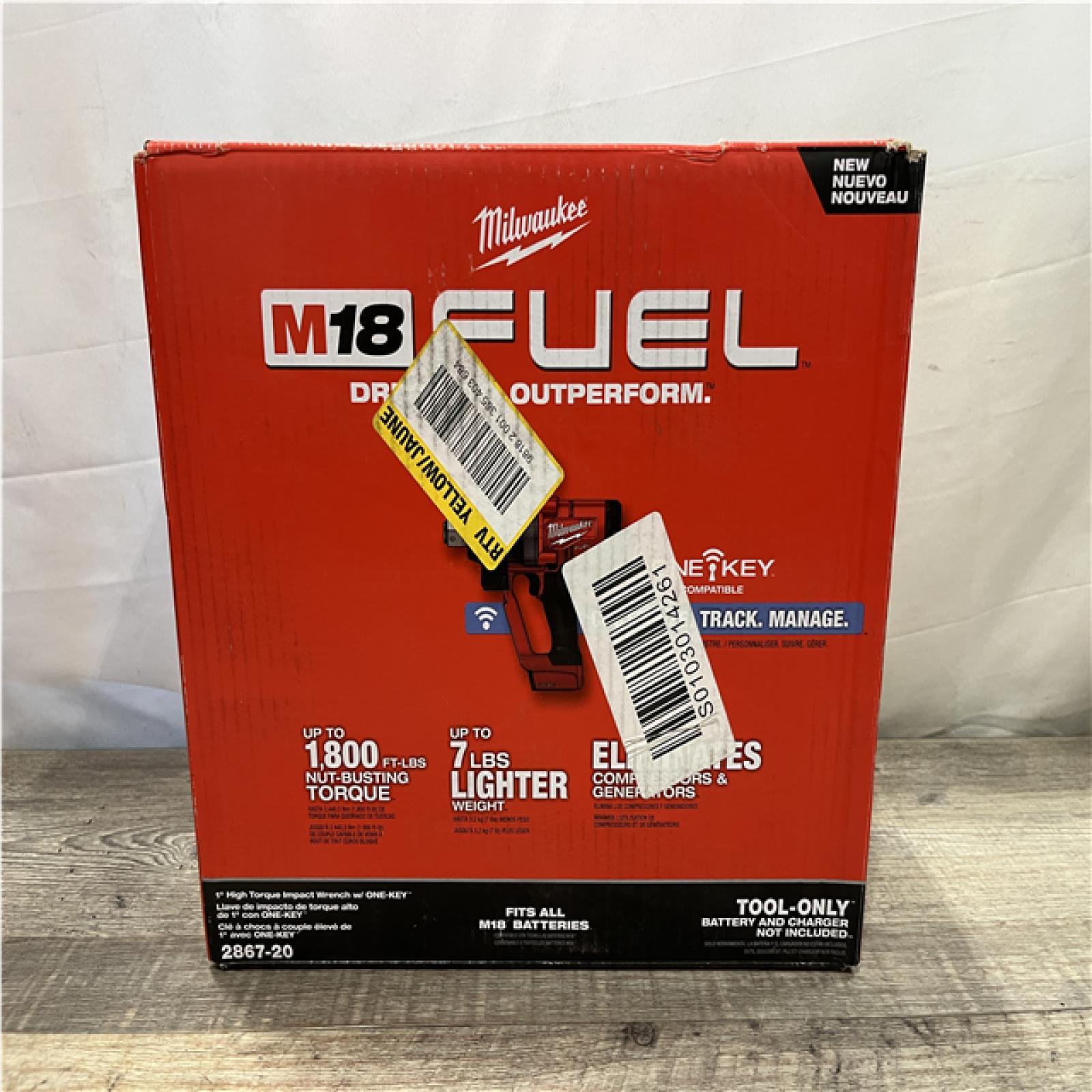 NEW - Milwaukee FUEL ONE-KEY 18V Lithium-Ion Brushless Cordless 1 in. Impact Wrench with Friction Ring (Tool-Only)