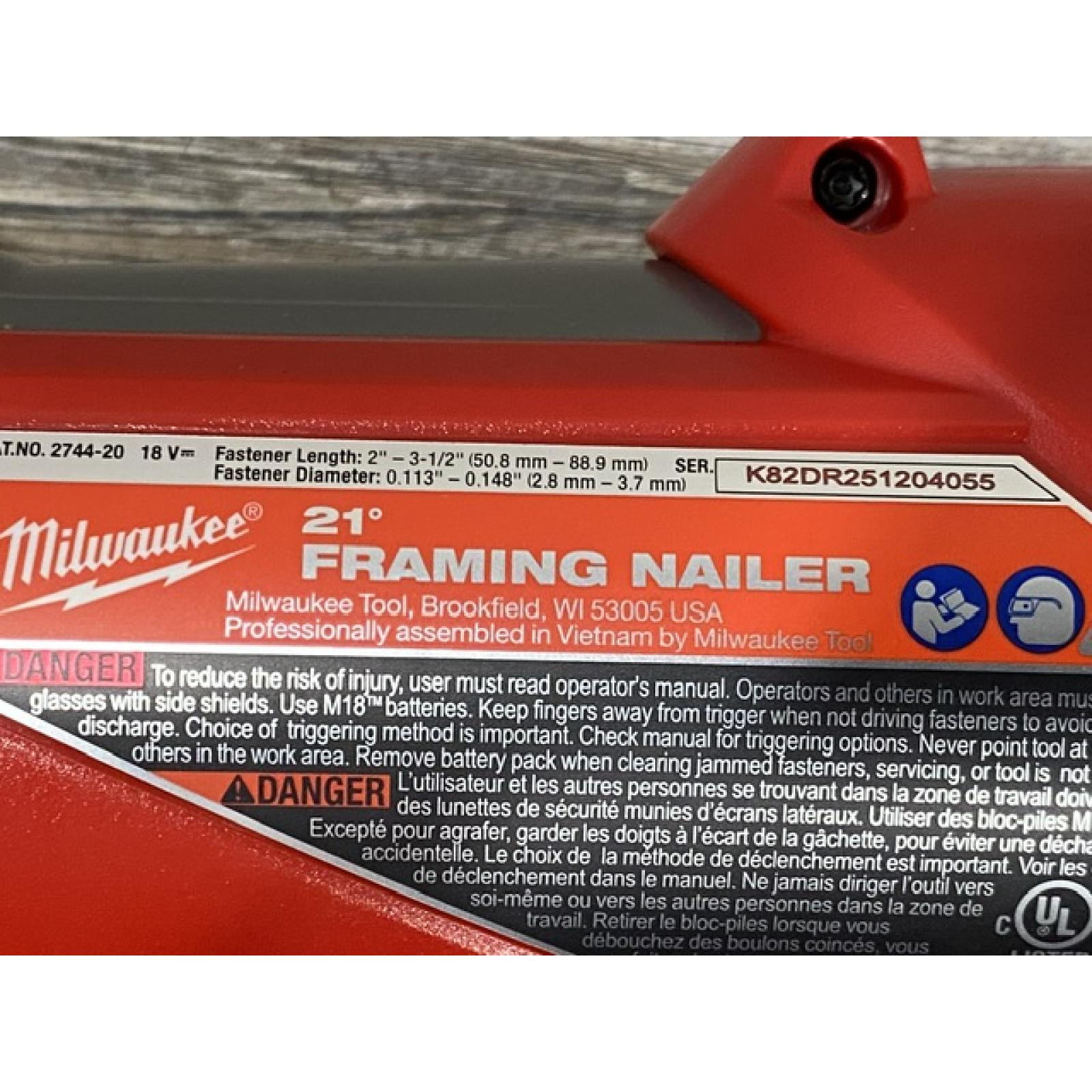 AS-IS Milwaukee FUEL 3-1/2 in. 18-Volt 21-Degree Lithium-Ion Brushless Cordless Framing Nailer (Tool-Only)