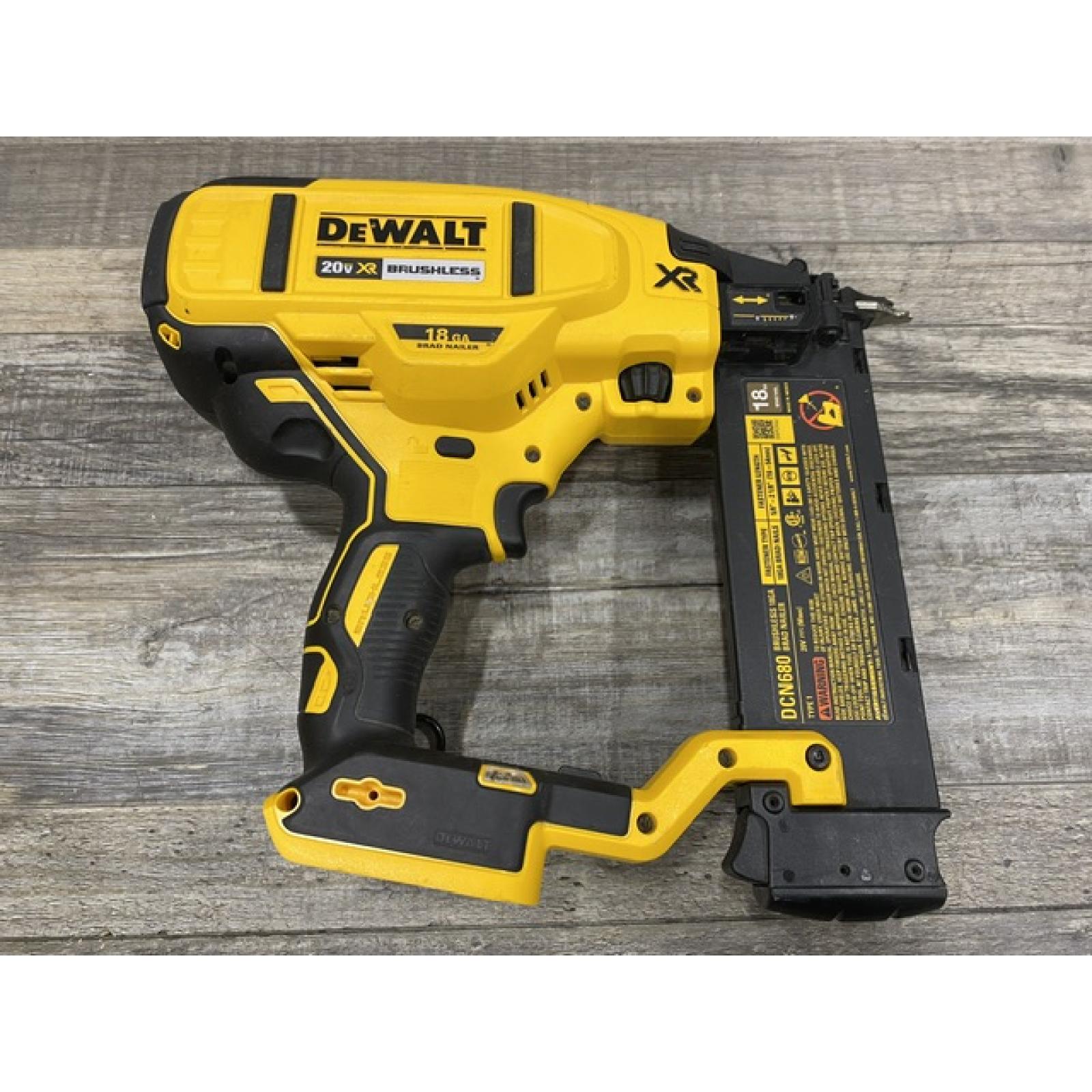 AS-IS DEWALT 20V MAX XR Lithium-Ion Electric Cordless 18-Gauge Brad Nailer (Tool Only)