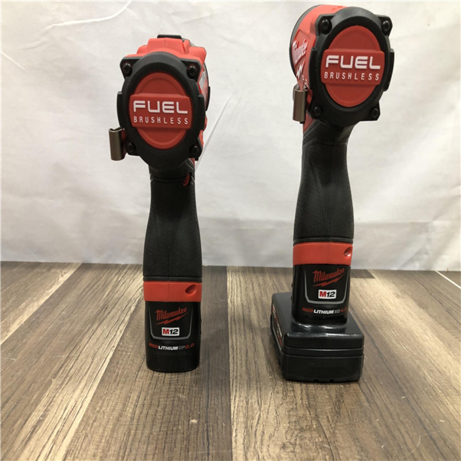 AS-IS Milwaukee FUEL 12-Volt Lithium-Ion Brushless Cordless Hammer Drill and Impact Driver Combo Kit