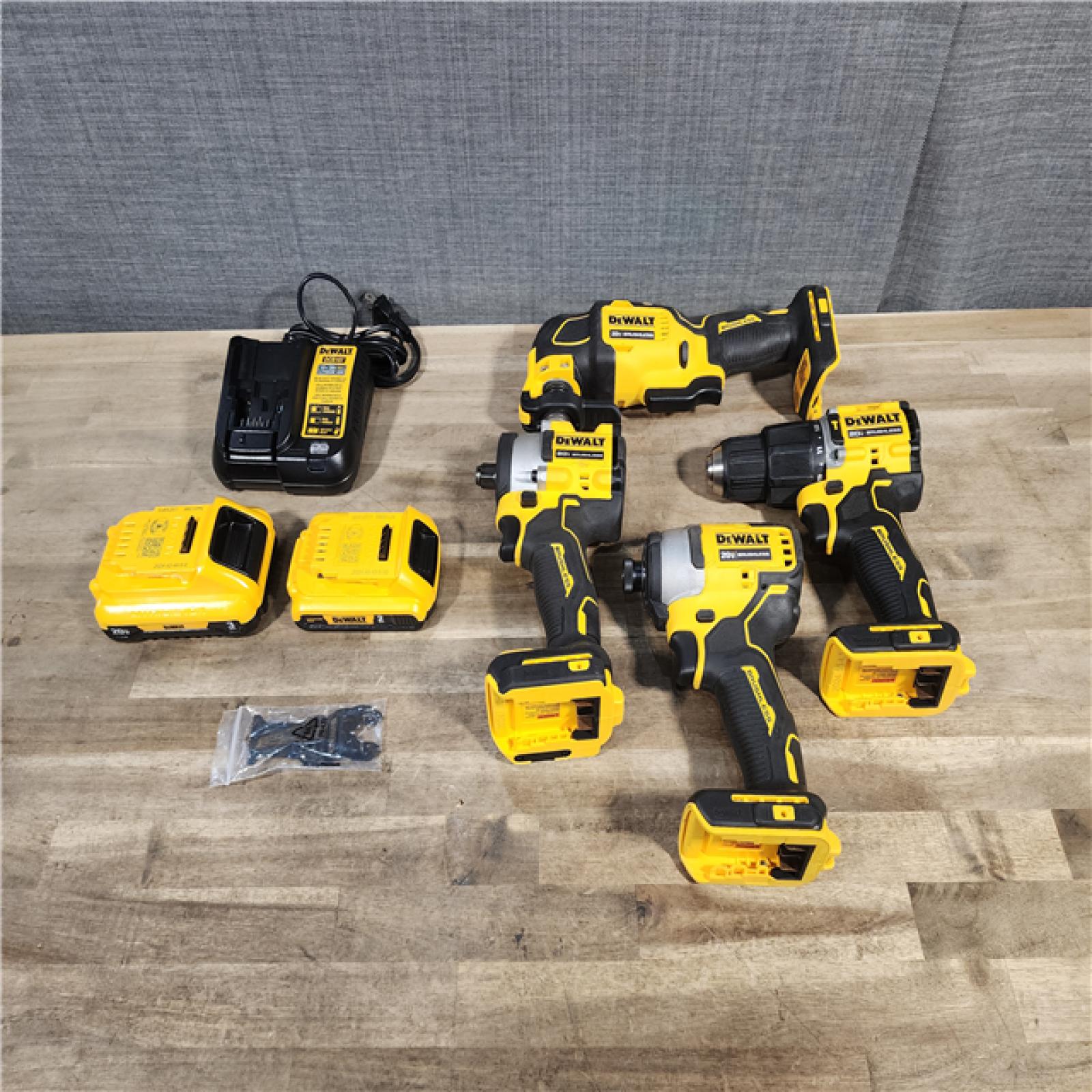 HOUSTON LOCATION - AS-IS DEWALT 4 TOOL COMBO KIT W/ (2) BATTERY & CHARGER