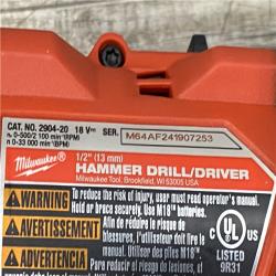 AS-IS Milwaukee FUEL 18V Lithium-Ion Brushless Cordless 1/2 in. Hammer Drill Driver Kit