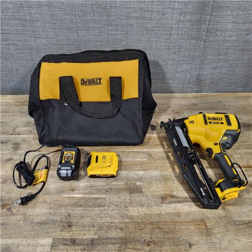 HOUSTON LOCATION - AS-IS DeWalt 20V 16 Gauge Cordless Angled Finish Nailer Kit W/ 2Ah Battery