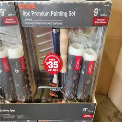 Phoenix NEW Premium Painting Set 8-Piece Metal Tray/Shed Resistant White Woven Paint Applicator Kit Pallet of 120