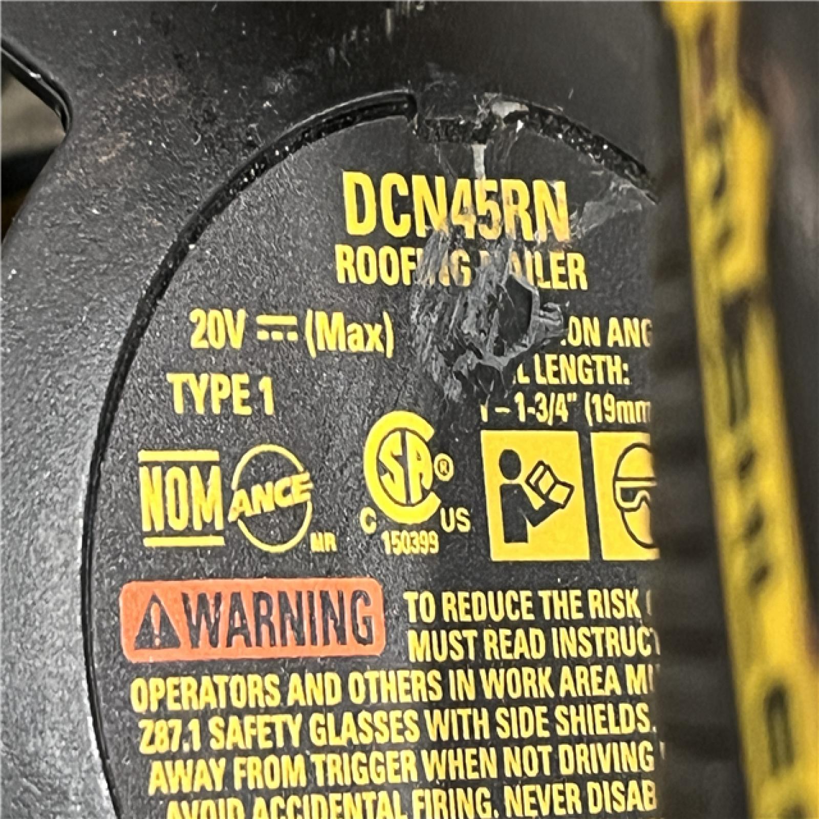 AS-IS DEWALT 20V MAX 15-Degree Electric Cordless Roofing Nailer (Tool Only)