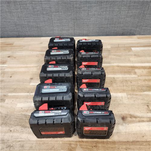 HOUSTON LOCATION - AS-IS MILWAUKEE BATTERY PACK QTY - 10