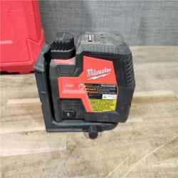 HOUSTON LOCATION - AS-IS MILWAUKEE 100 Ft. REDLITHIUM Lithium-Ion USB Green Rechargeable Cross Line Laser Level with Charger
