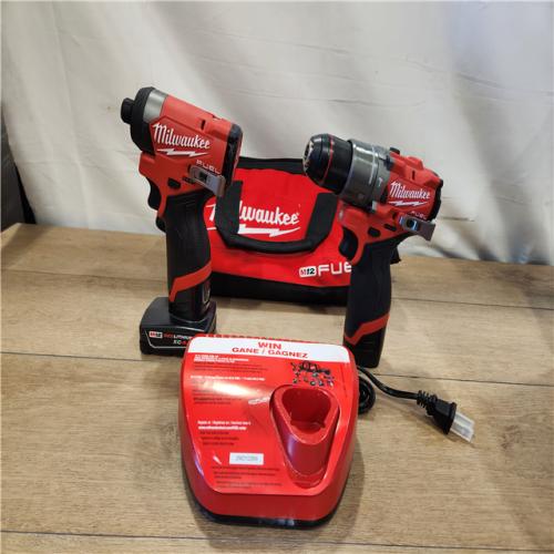 AS-IS- Milwaukee 12V Brushless Hammer Drill and Impact Driver Combo Kit