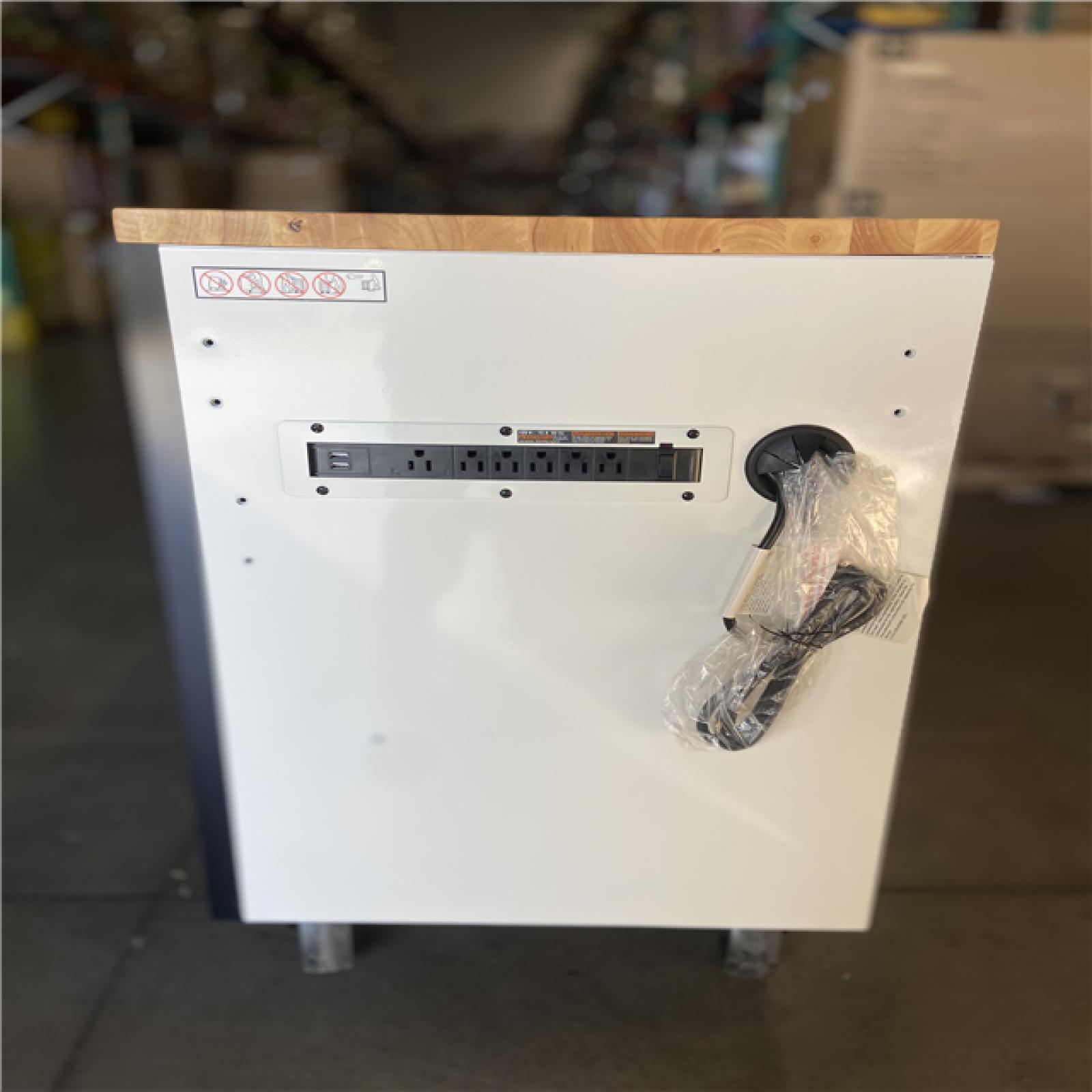 DALLAS LOCATION - Husky Tool Storage 61 in. W x 23 in. D Heavy Duty White Mobile Workbench Tool Chest