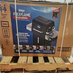 Phoenix AS-IS NINJA FlexFlame Plus 3-Burner Outdoor Cooking BBQ, 5-in-1 Propane and Electric Grill, Smoker, Roaster, Pizza Maker in Black
