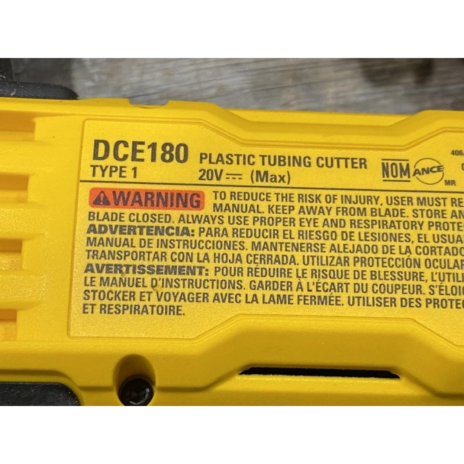 AS-IS DEWALT 20V MAX Cordless Plastic Tubing Cutter (Tool Only)