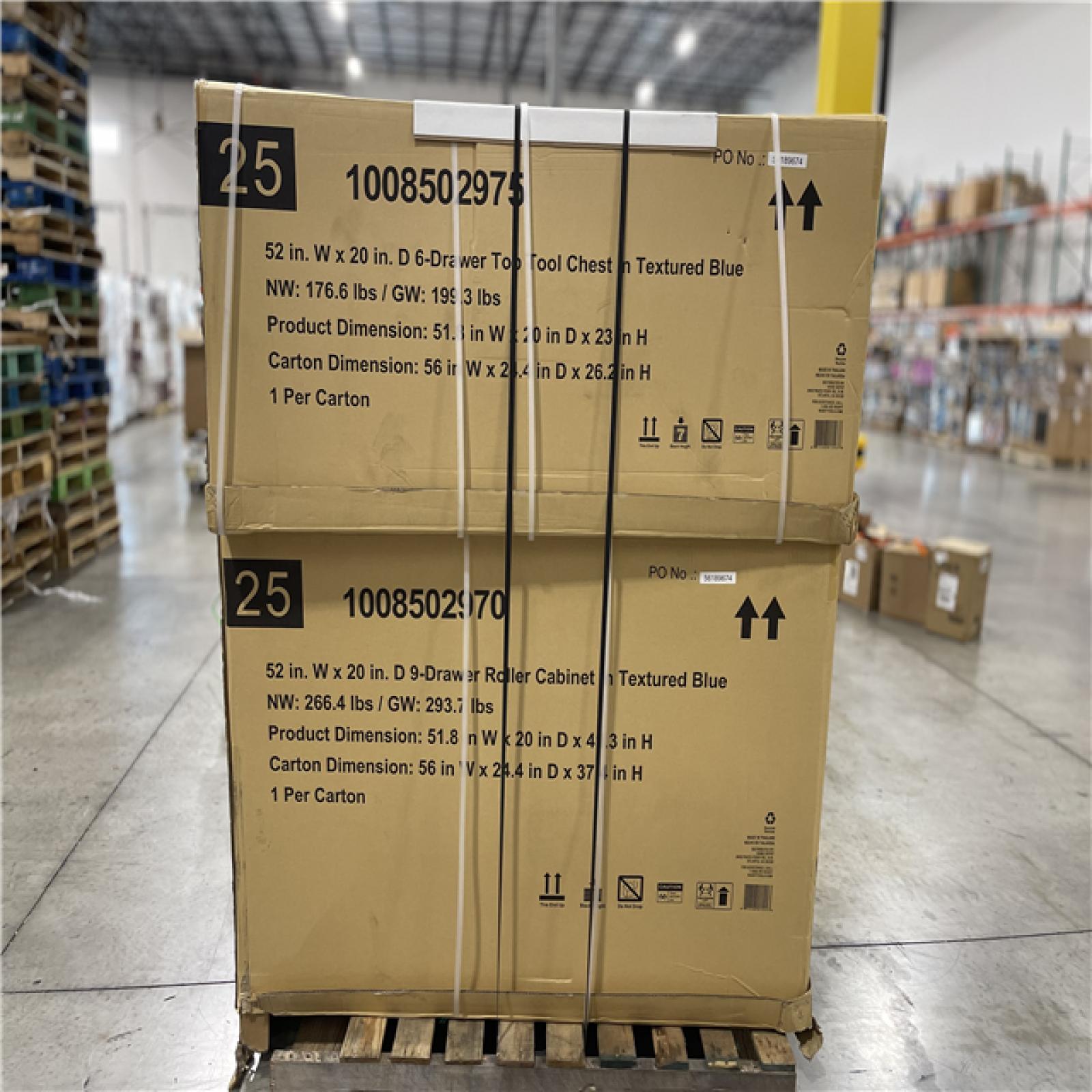 DALLAS LOCATION- AS-IS Husky Heavy-Duty 52 in. W x 20 in. D 9-Drawer Matte Blue Rolling Tool Cabinet