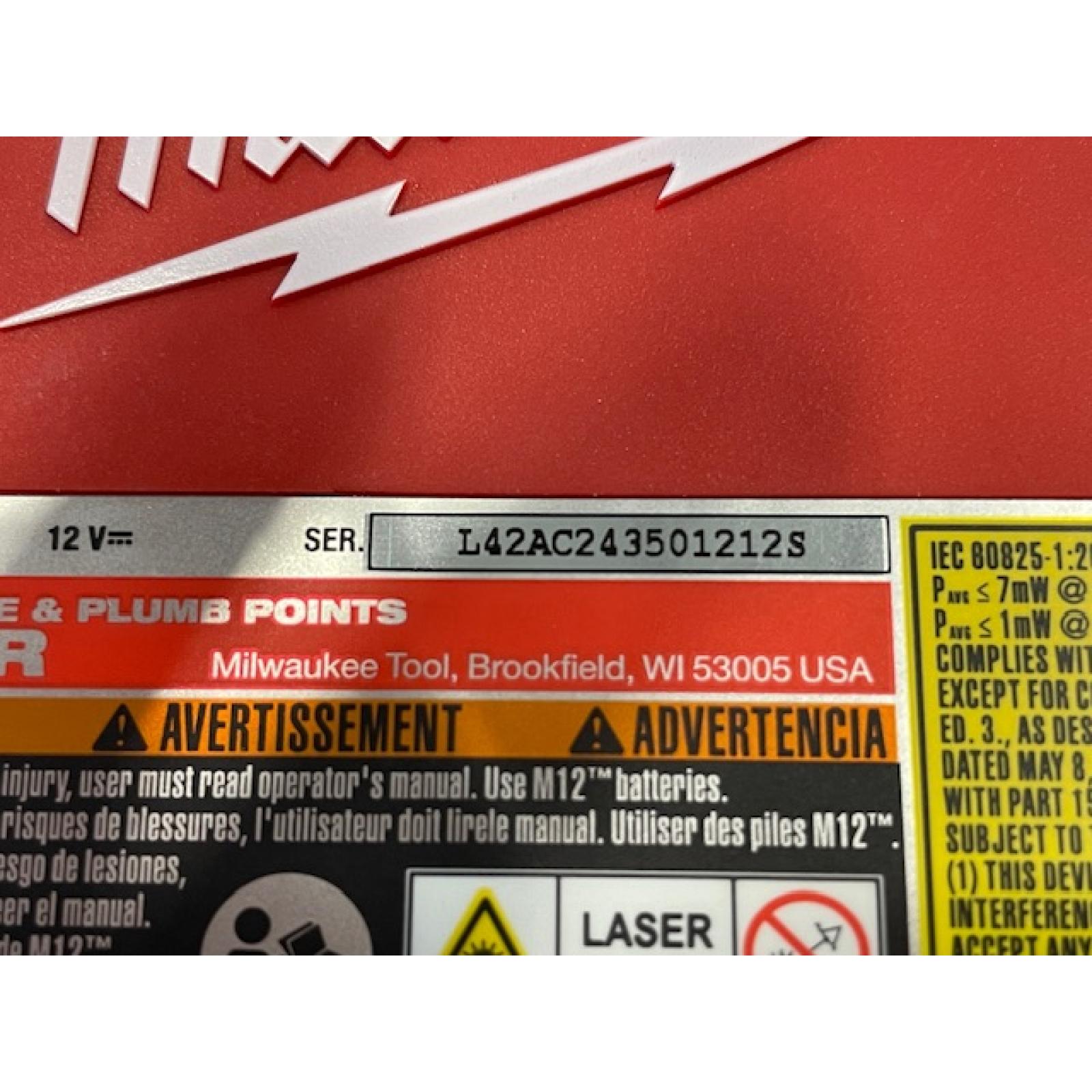 AS-IS Milwaukee Green 125 Ft. Cross Line and Plumb Points Laser Level Kit