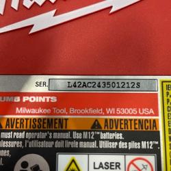 AS-IS Milwaukee Green 125 Ft. Cross Line and Plumb Points Laser Level Kit