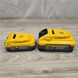 AS-IS Dewalt 20V MAX POWERSTACK Lithium-Ion Batteries and Charger Starter Kit (1.7 Ah/5 Ah) - DCBP315-2C