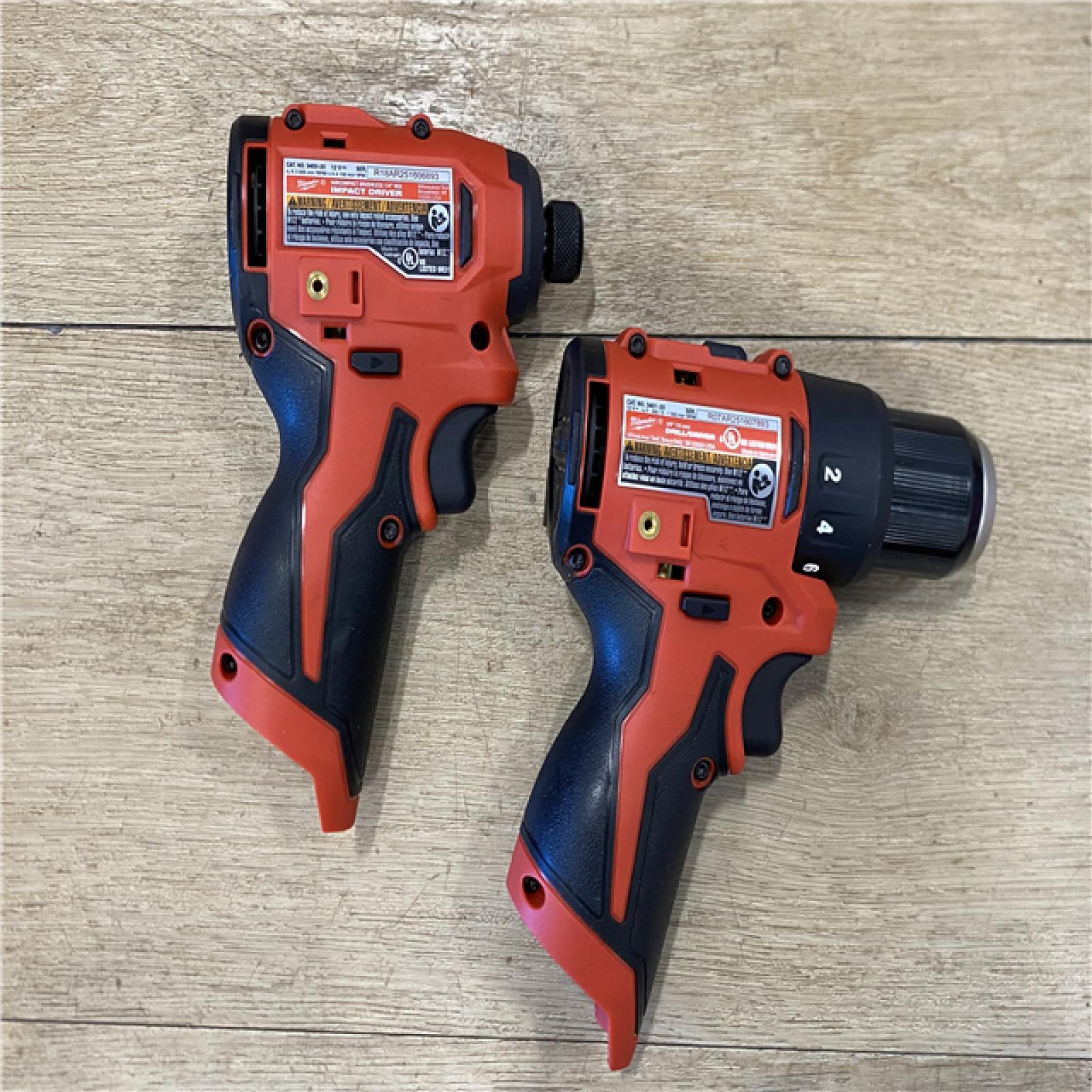 AS-IS Milwaukee 12-Volt Lithium-Ion Brushless Cordless Subcompact Drill and Impact Driver Combo Kit