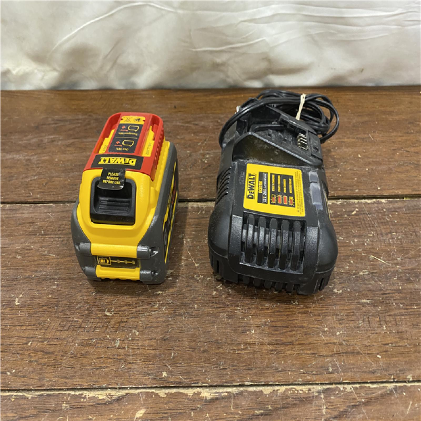 AS-IS DEWALT FLEXVOLT 20V/60V MAX Lithium-Ion 6.0Ah Battery Pack with 6 Amp Output Charger
