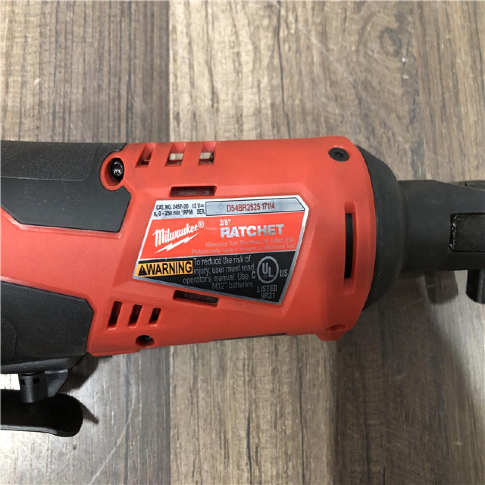 AS-IS Milwaukee M12 12V Lithium-Ion Cordless 3/8 in. Ratchet (Tool-Only)