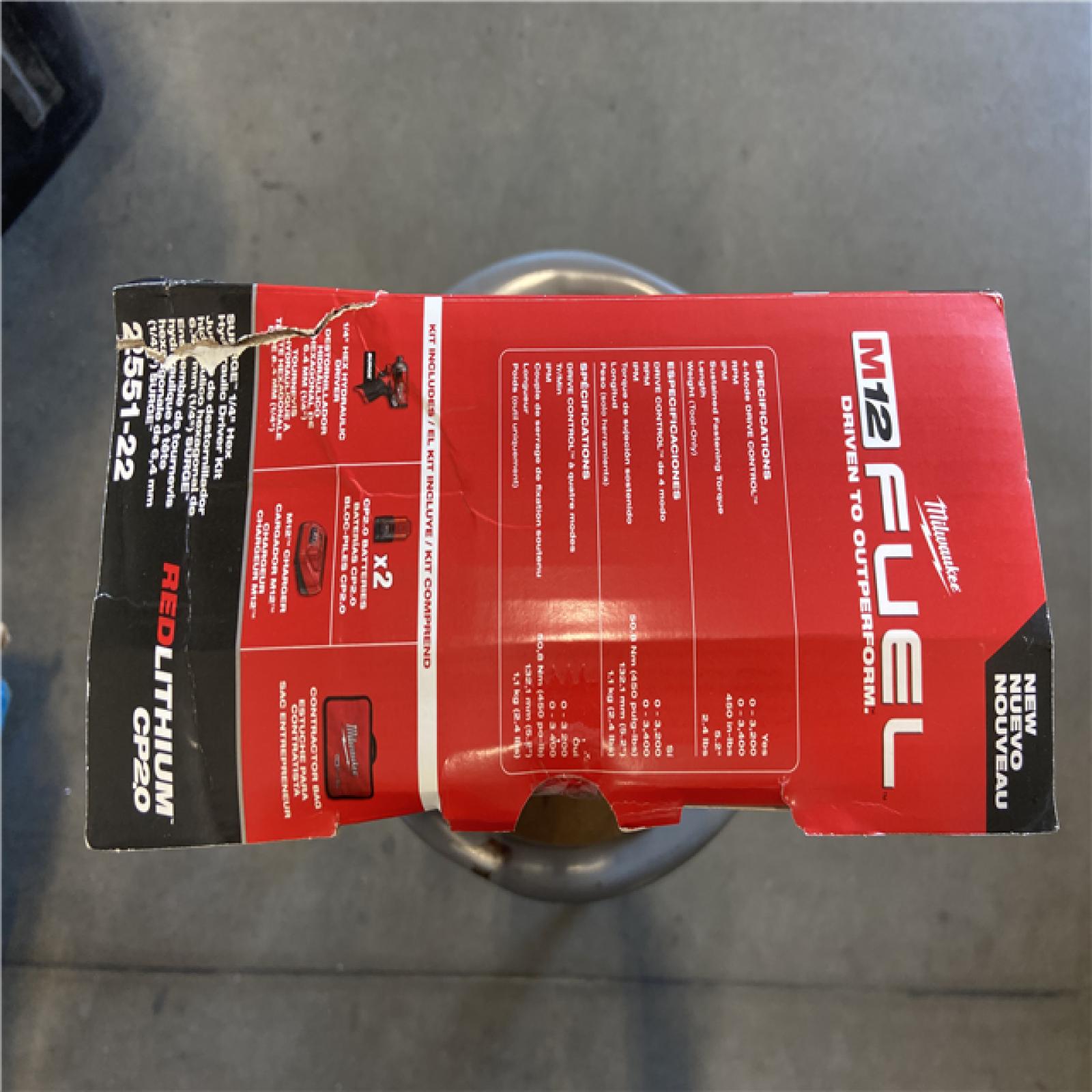 NEW! - Milwaukee M12 FUEL SURGE 12V Lithium-Ion Brushless Cordless 1/4 in. Hex Impact Driver Compact Kit w/Two 2.0Ah Batteries  Bag