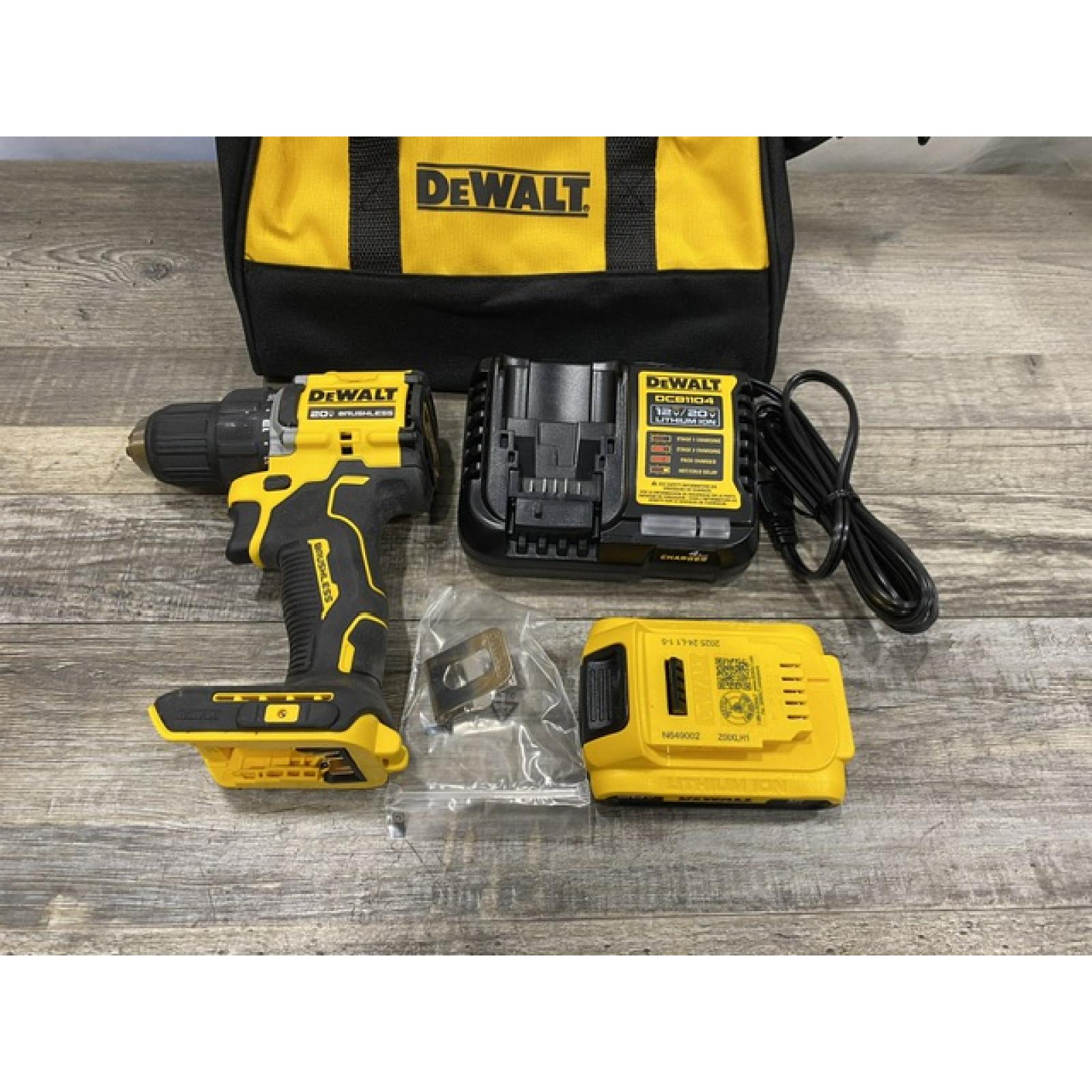 AS-IS DEWALT Atomic 20V Lithium-Ion Cordless Compact 1/2 in. Drill/Driver Kit
