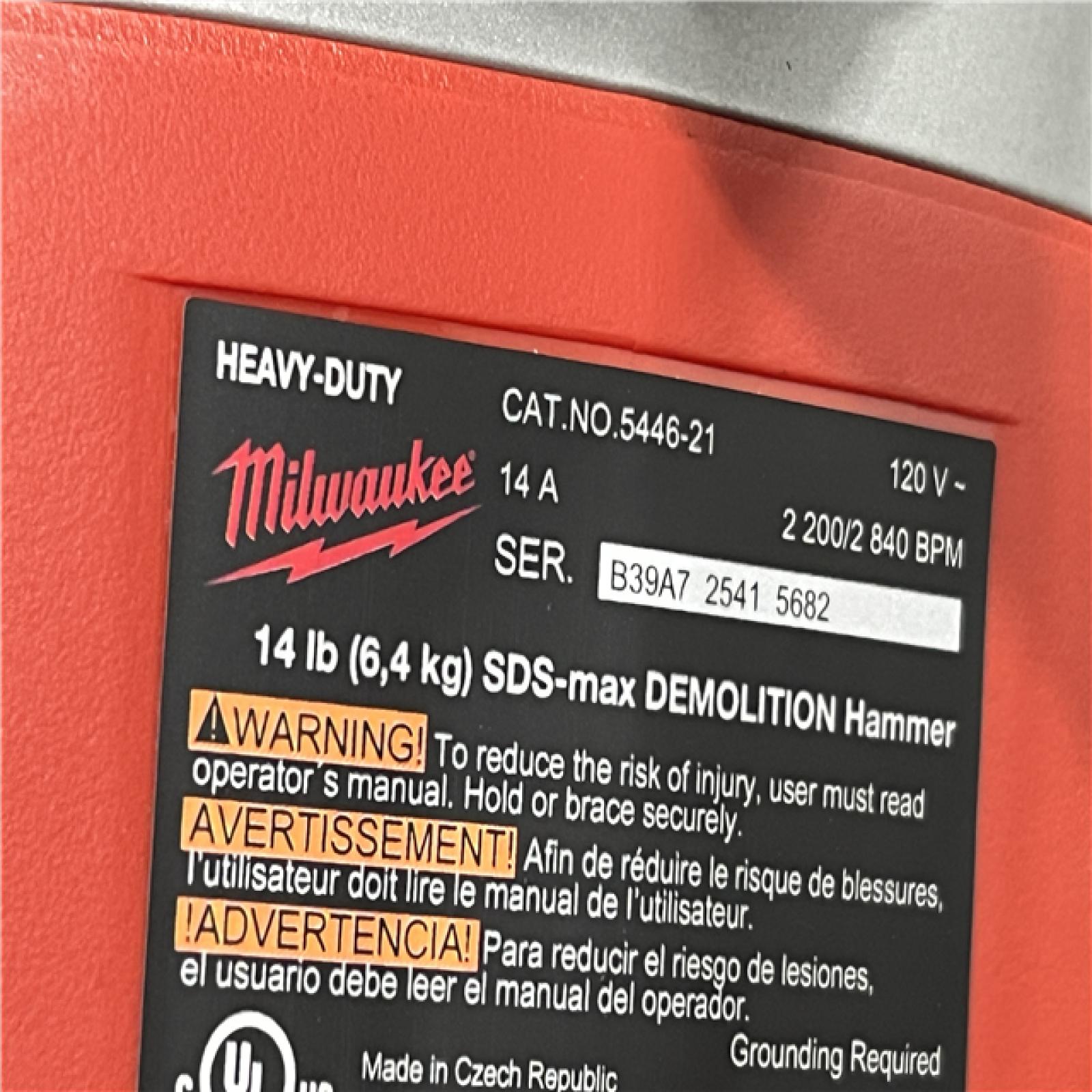 AS-IS Milwaukee SDS-MAX Demolition Hammer