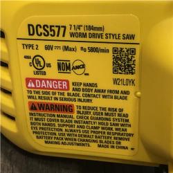 AS-IS DEWALT FLEXVOLT 60V MAX Cordless Brushless 7-1/4 in. Wormdrive Style Circular Saw (Tool Only)