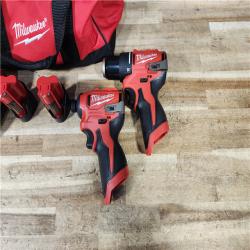 HOUSTON LOCATION - AS - IS Milwaukee 2 Tool Combo Kit W/ (2) Battery & Charger