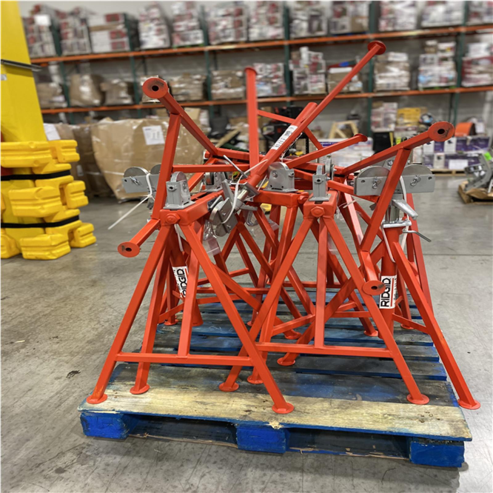 DALLAS LOCATION- AS-IS RIGID MIXED AR99 & RJ-99 Adjustable Roller Pipe Stand Pallet