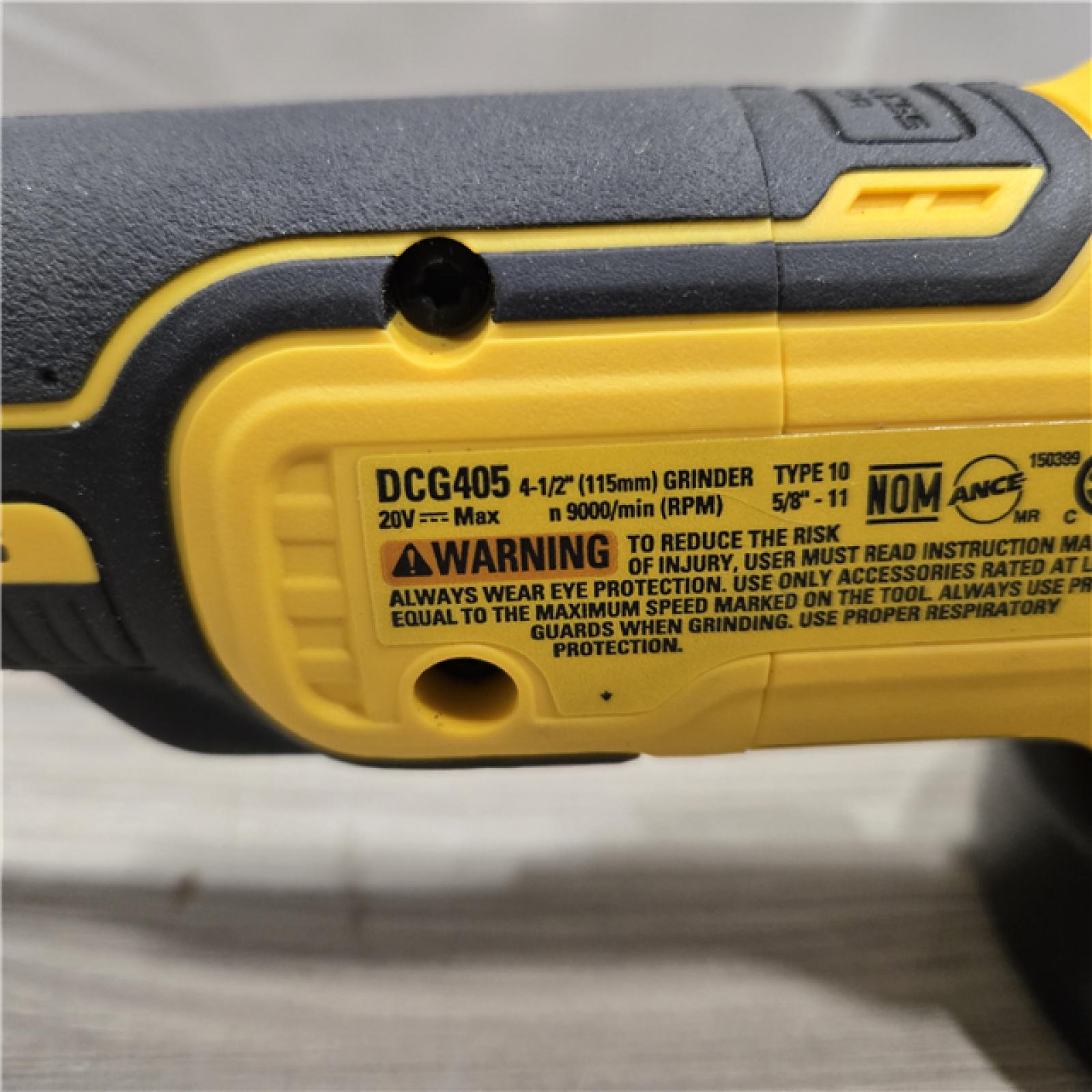 AS-IS DeWalt DCG405B 20V Max XR 4.5-Inch Slide Switch Small Angle Grinder (Tool Only)