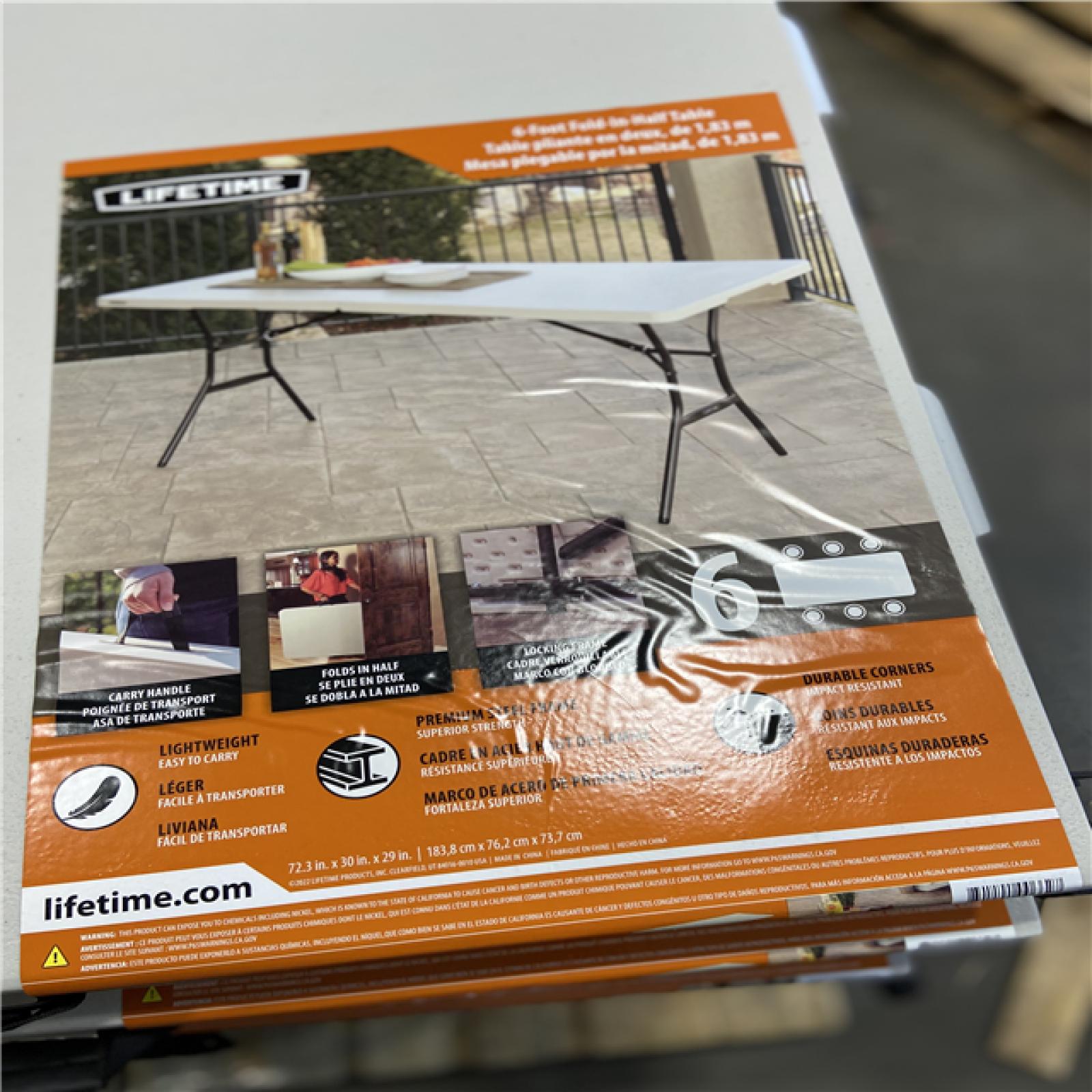 DALLAS LOCATION - Lifetime 6 ft. Fold-in-Half Table: Almond PALLET - (14 UNITS)