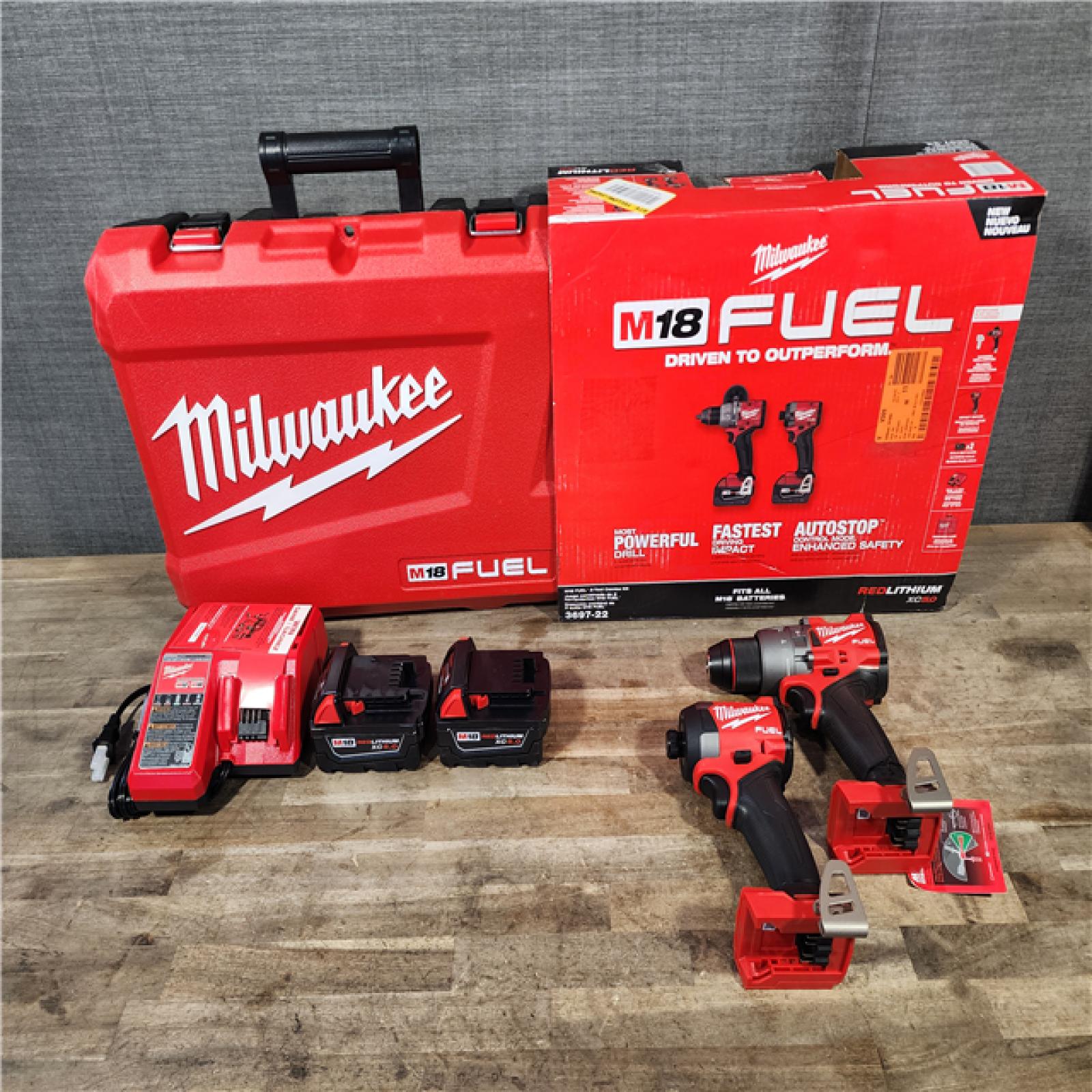 HOUSTON LOCATION - AS-IS (APPEARS LIKE NEW) MILWAUKEE FUEL 18V Lithium-Ion Brushless Cordless Hammer Drill and Impact Driver Combo Kit