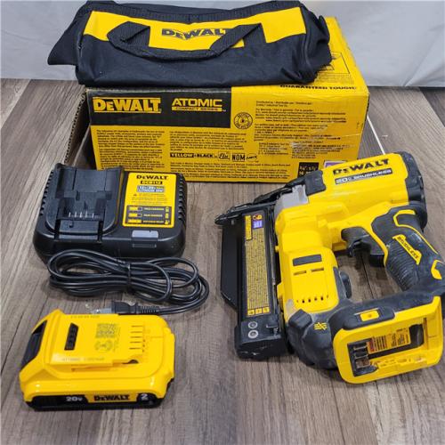 AS-IS DEWALT ATOMIC 20V MAX Lithium Ion Cordless 23 Gauge Pin Nailer Kit with 3.0Ah Battery and Charger