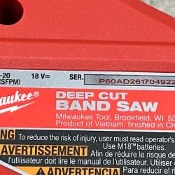 NEW - Milwaukee FUEL 18V Lithium-Ion Brushless Cordless Deep Cut Band Saw (Tool-Only)