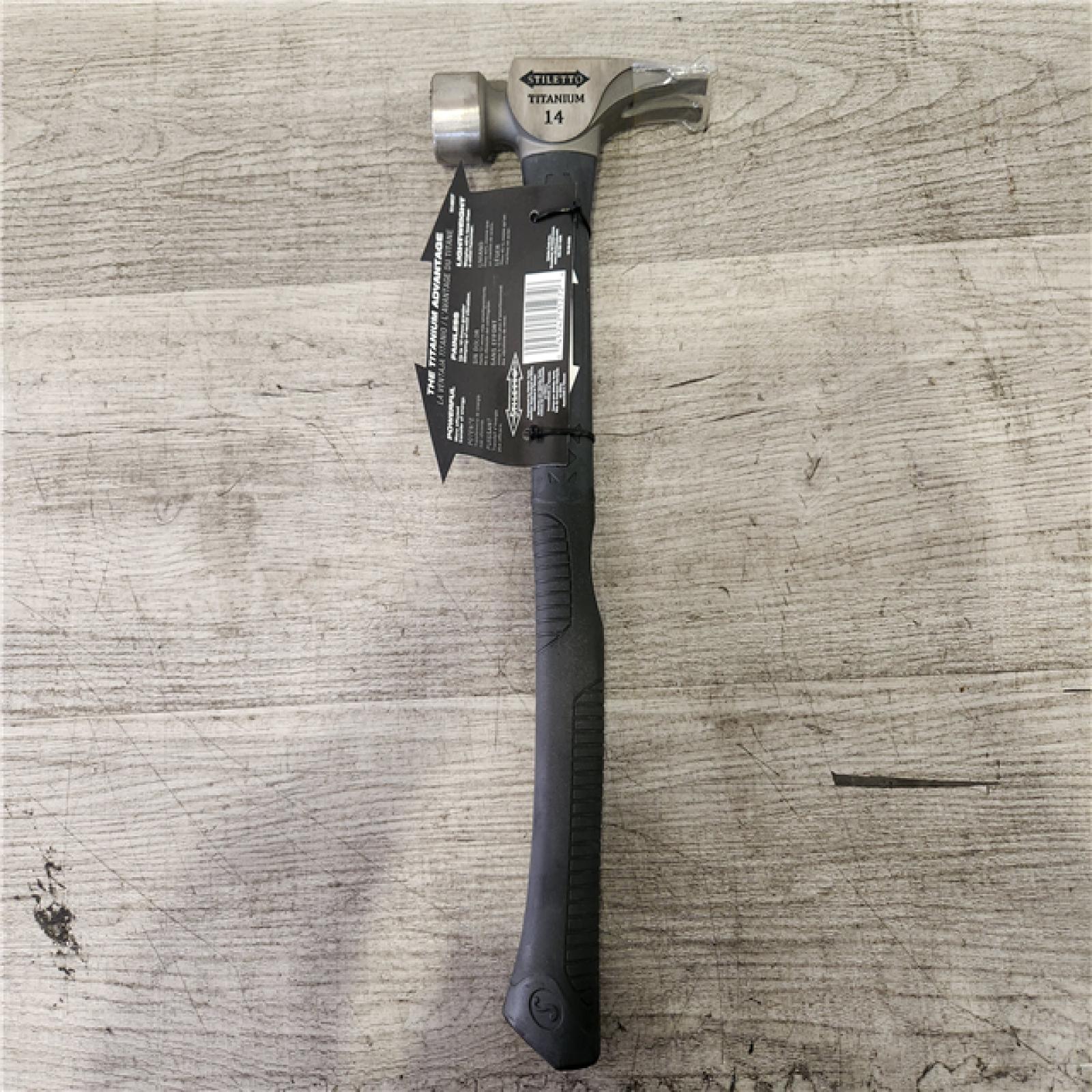 Phoenix Location Stiletto 14 oz. Titanium Milled Face Hammer with 16 in. Curved Poly/FG Handle