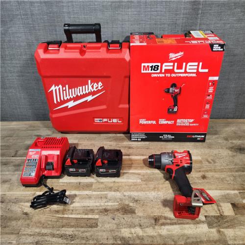 HOUSTON LOCATION - AS-IS (APPEARS LIKE NEW) Milwaukee 2904-22 Hammer Drill Driver Kit with Batteries  Charger & Tool Case Red