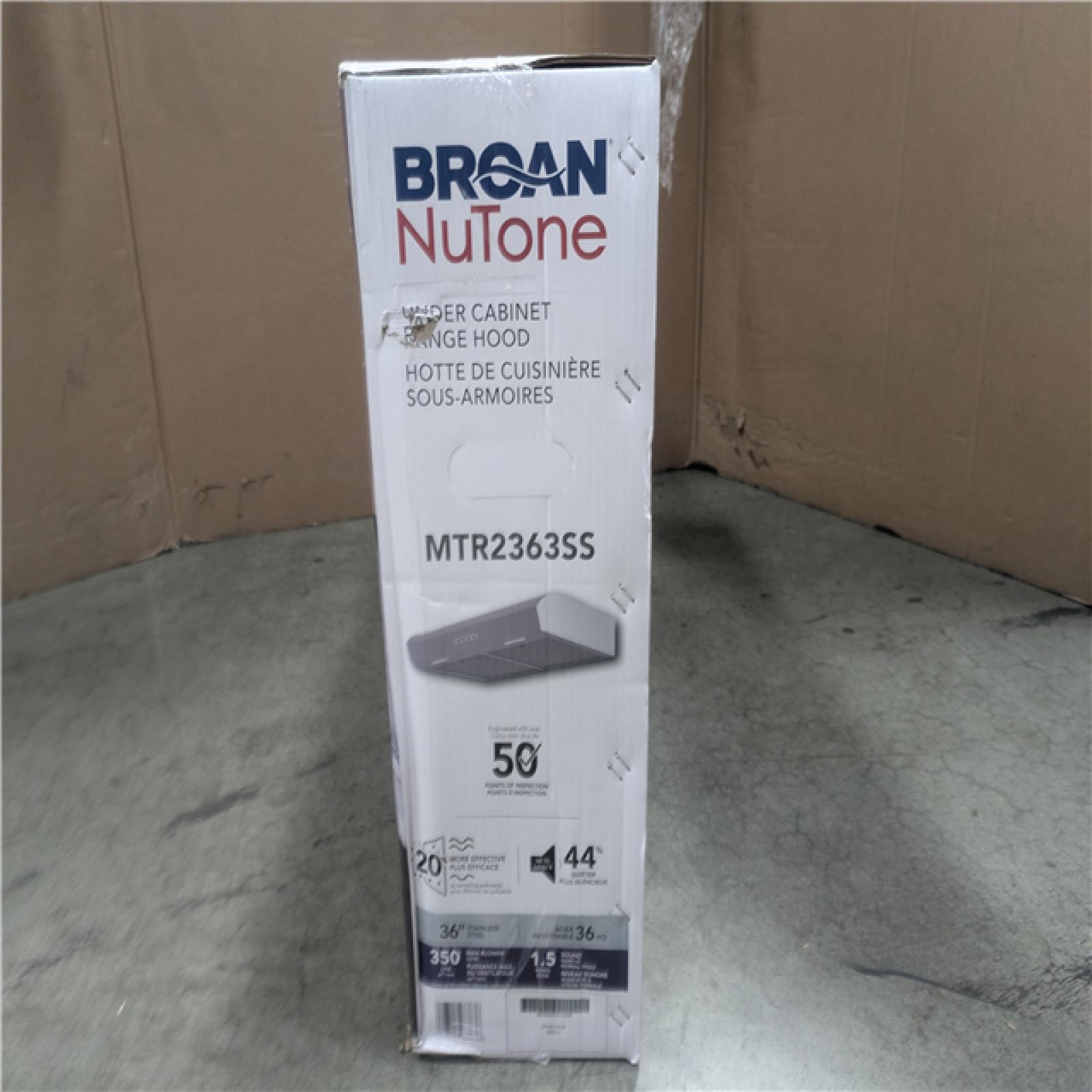 CALIFORNIA AS-IS BROAN NUTONE UNDER CABINET RANGE HOOD