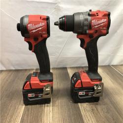 AS-IS Milwaukee FUEL 18V Lithium-Ion Brushless Cordless Hammer Drill and Impact Driver Combo Kit