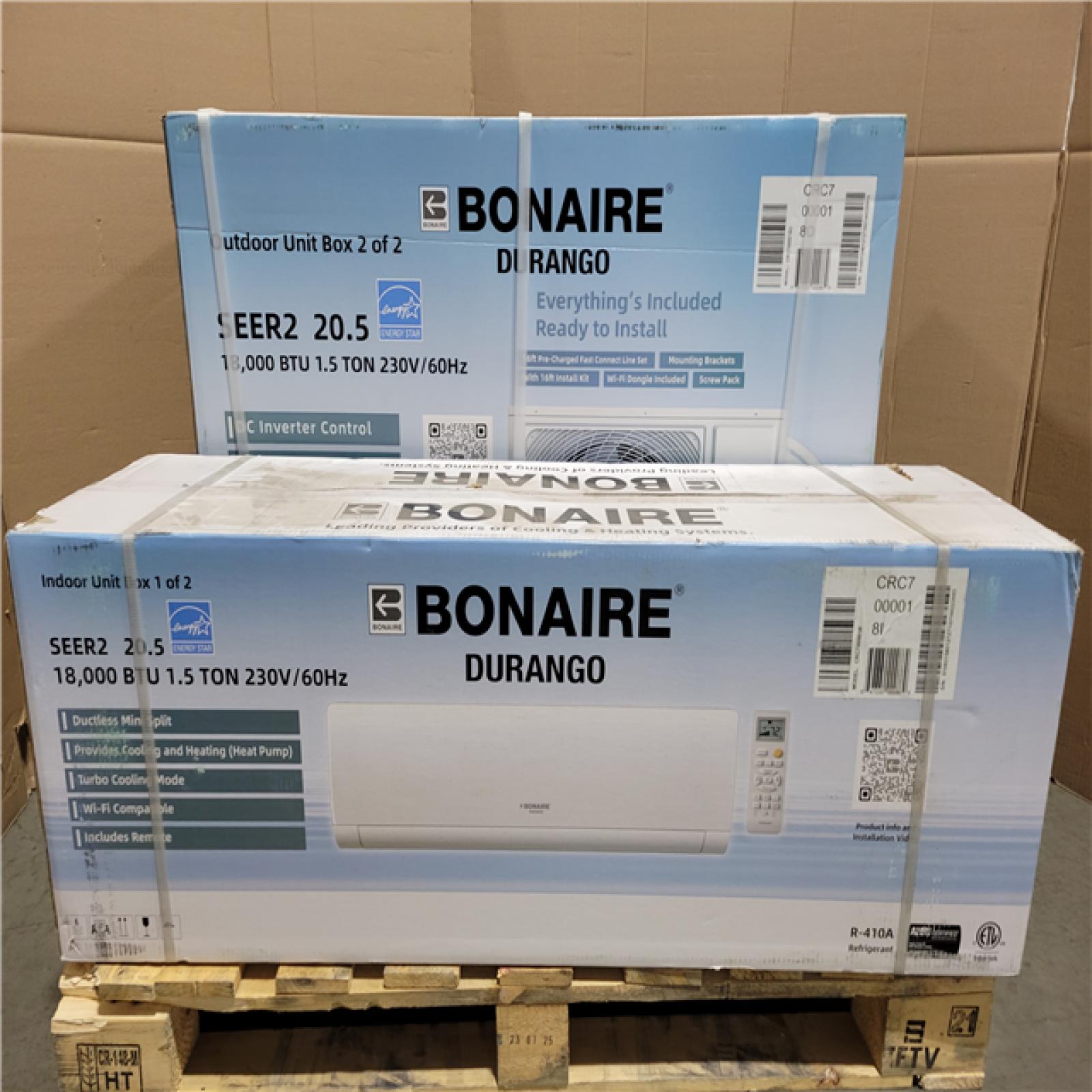 California NEW Bonaire Durango Split Air Conditioner (Damaged Boxes)