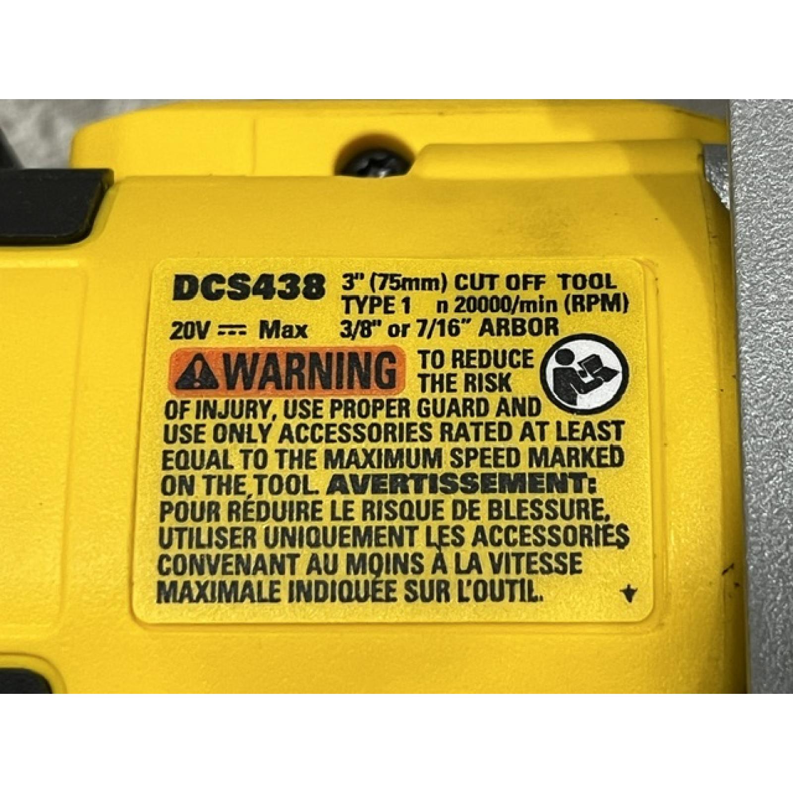 AS-IS DEWALT 20V XR Cordless 3 in. Cut-Off Tool (Tool Only)