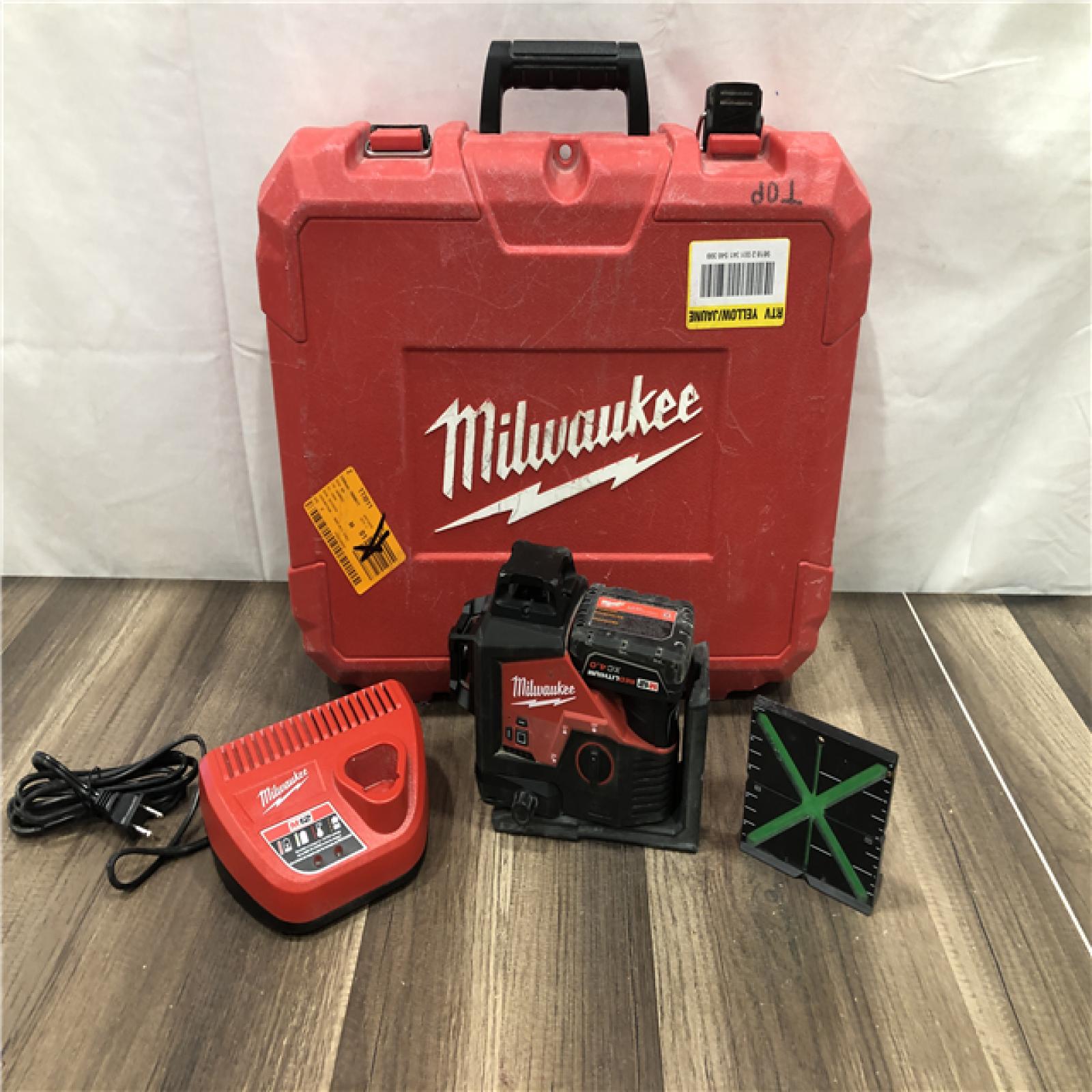 AS-IS Milwaukee 12-Volt Lithium-Ion Cordless Green 250 ft. 3-Plane Laser Level Kit