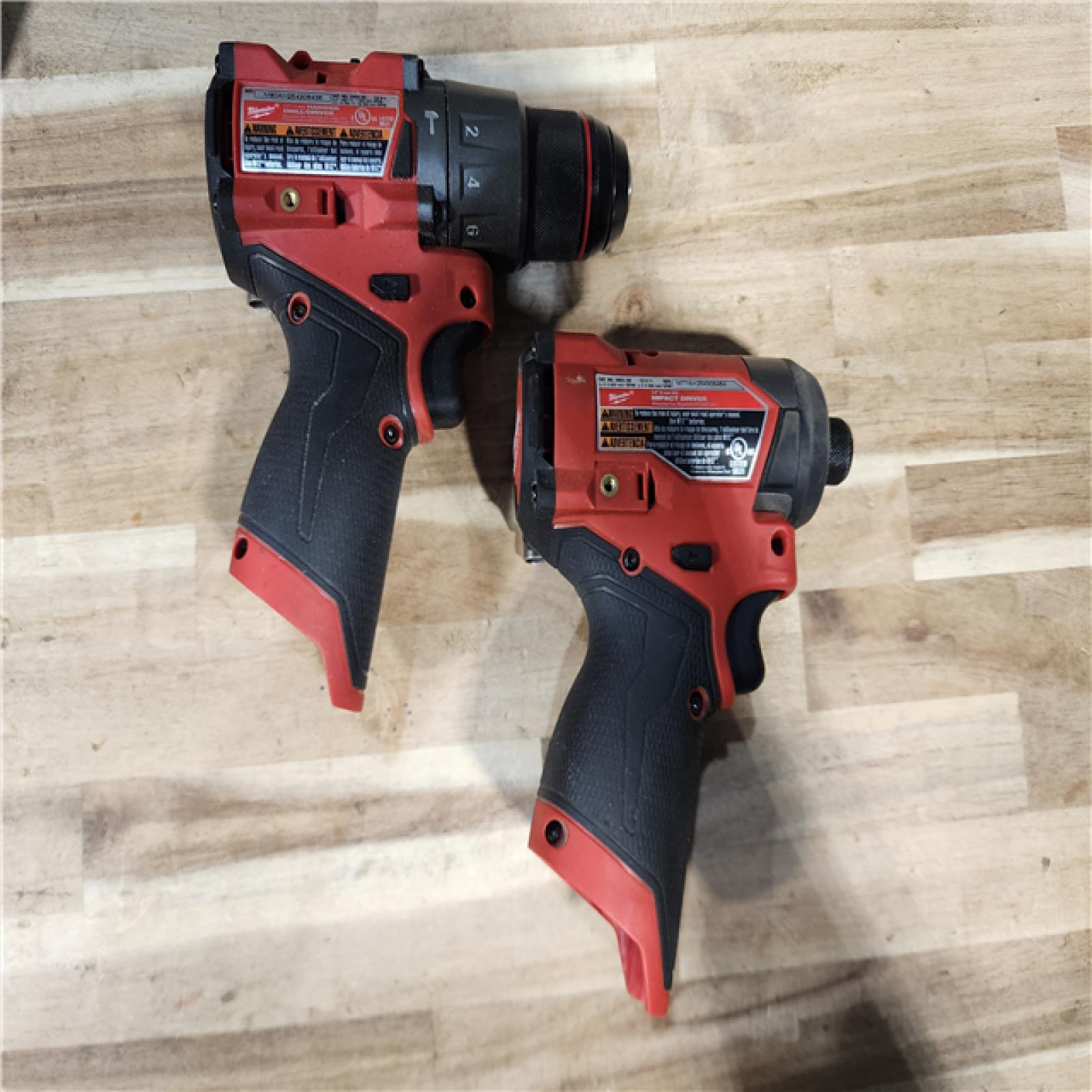 HOUSTON LOCATION - AS-IS Milwaukee FUEL 12-Volt Lithium-Ion Brushless Cordless Hammer Drill and Impact Driver Combo Kit