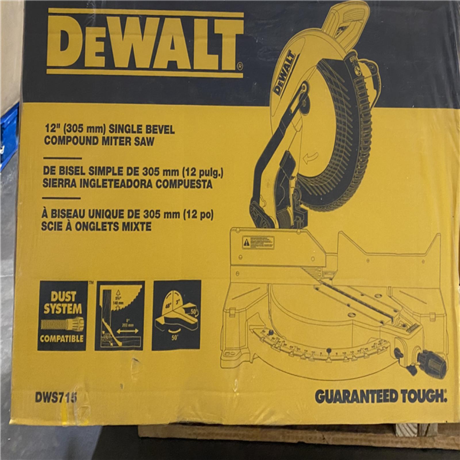 NEW- DeWalt 15 Amp Corded 12 in. Single Bevel Compound Miter Saw
