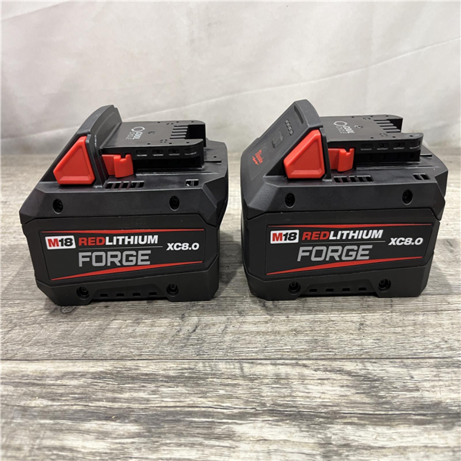 AS-IS Milwaukee 18-Volt Lithium-Ion REDLITHIUM FORGE Starter Kit with (2) 8. 0Ah Battery and Rapid Charger