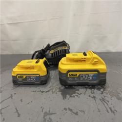 AS-IS- DeWalt 20V MAX POWERSTACK Lithium-Ion 1.7Ah and 5Ah Battery and Charger Starter Kit
