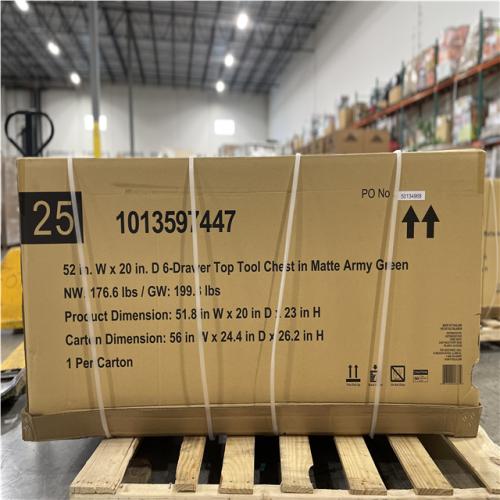 DALLAS LOCATION- AS-IS HUSKY Heavy Duty 52 in. W 6-Drawer Matte Army Green Top Tool Chest
