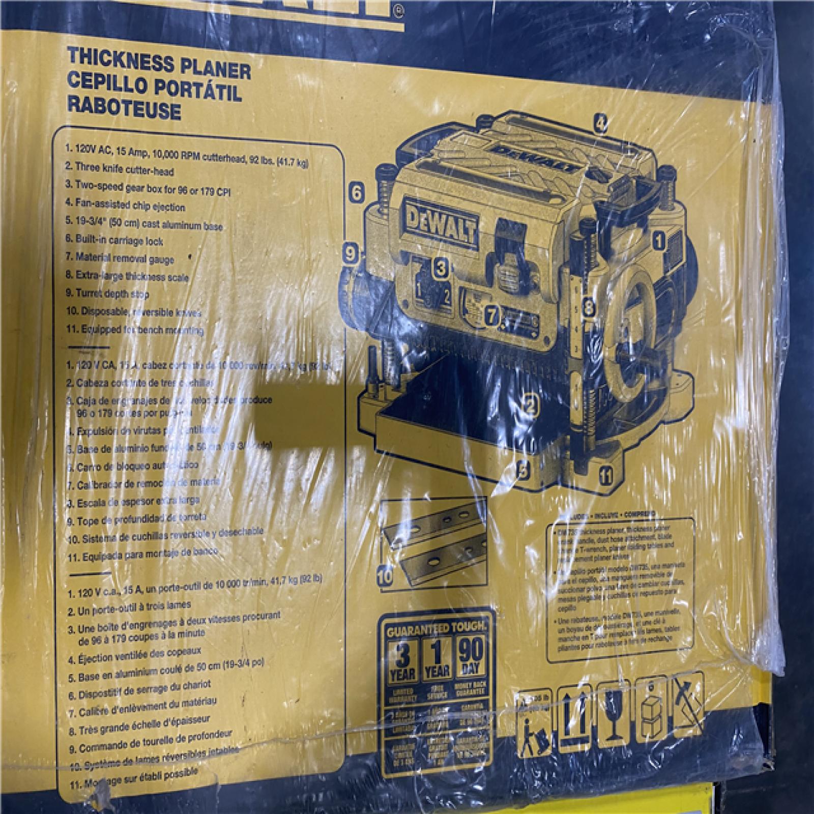 Dallas Location - NEW-  DEWALT 13 2 Speed 3-Knife Thickness Planer