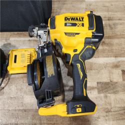 HOUSTON LOCATION - AS - IS DEWALT 20V MAX Lithium-Ion 15-Degree Electric Cordless Roofing Nailer Kit