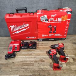 HOUSTON LOCATION - AS-IS (APPEARS LIKE NEW) Milwaukee FUEL 18V Lithium-Ion Brushless Cordless Hammer Drill and Impact Driver Combo Kit